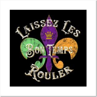 Laissez Les Bon Temps Rouler Mardi Gras 2024 Fleur de Lis Posters and Art